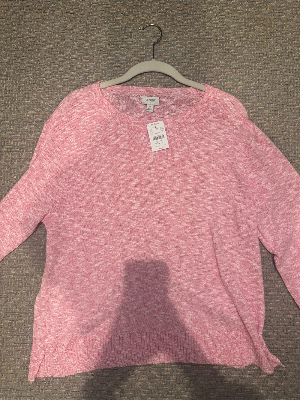 J. Crew Pink Marled Scoopneck Sweater